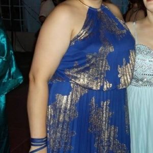 Royal Blue and Gold Gown